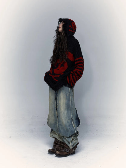 Punk Y2K Rebel Skull Rabbit Hooded Sweatshirt