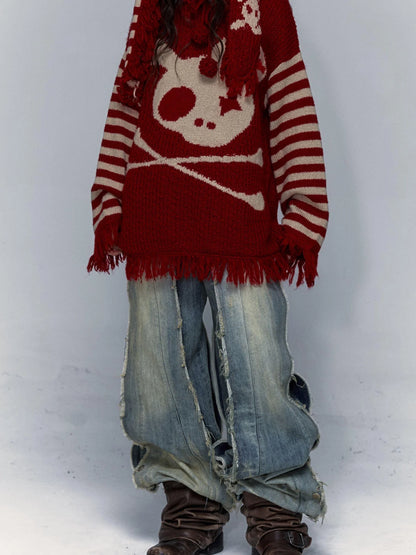 Punk Y2K Rebel Skull Rabbit Hooded Sweatshirt