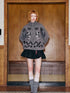 Puppy Bow Knit Zip Cardigan