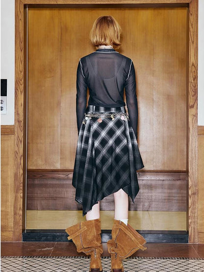 Puppy Print Sheer Black Tee