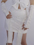 WSW WUSHENWU Pure White Layered Straps Bodycon Skirt