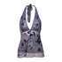 Update OPEN AESTHETIC Embellished Purple Halter Neck Top With Beaded Details