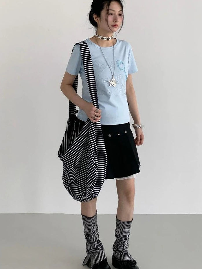 Purple Black Slit Casual Socks With Taro Stripe Socks