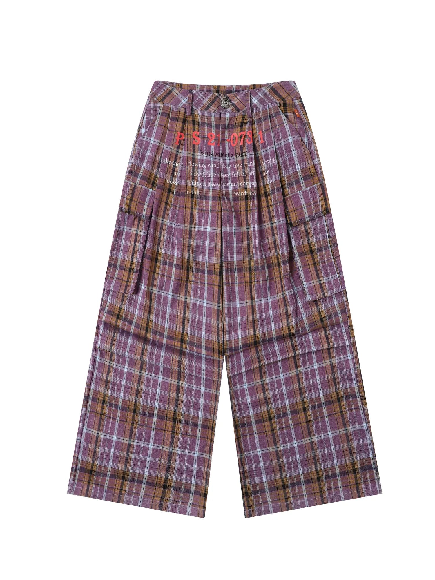 Unstoried Plaid Wide Leg Trousers