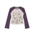Achihara Retro Contrast Knit Tee V-Neck T-Shirt Long-Sleeve