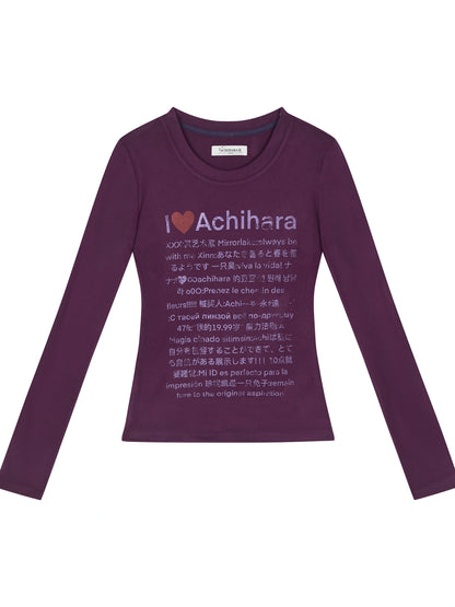 Spring Idiom Print Long Sleeve Tee