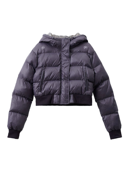 Om Embroidered Short Puffer Jacket