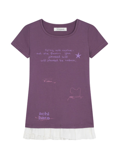 Time Bandage Floral Trim Tee