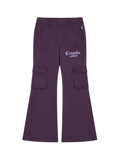 Achihara Gothic Pigeon Low Rise Flare Cargo Pants