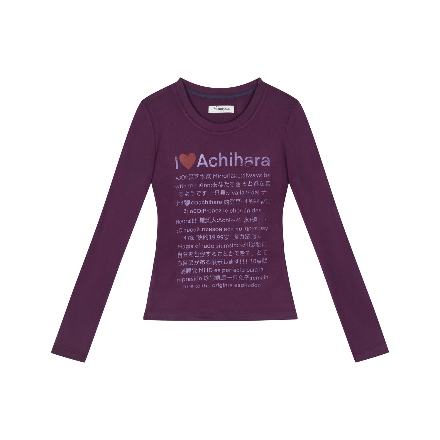 Achihara Spring Idiom Print Long Sleeve Tee
