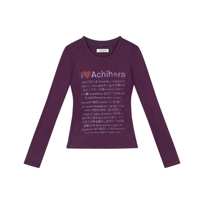 Achihara Spring Idiom Print Long Sleeve Tee