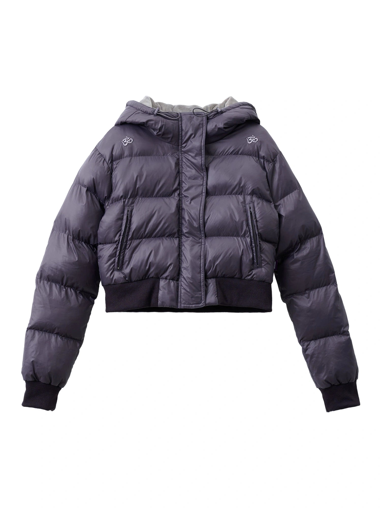 Om Embroidered Short Puffer Jacket