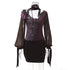 Update OPEN AESTHETIC Open Aesthetic Print Knit Mesh Beaded Dress