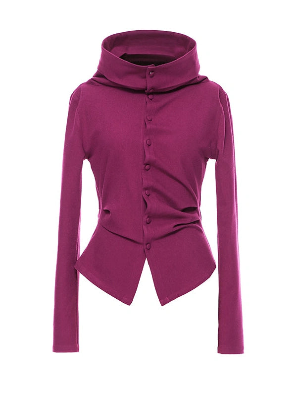 Slim Merino Top Raspberry Tie Front Versatile Knitwear