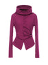 Slim Merino Top Raspberry Tie Front Versatile Knitwear