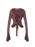 Update OPEN AESTHETIC Layered Mesh Paneled Knit Cardigan with Belt