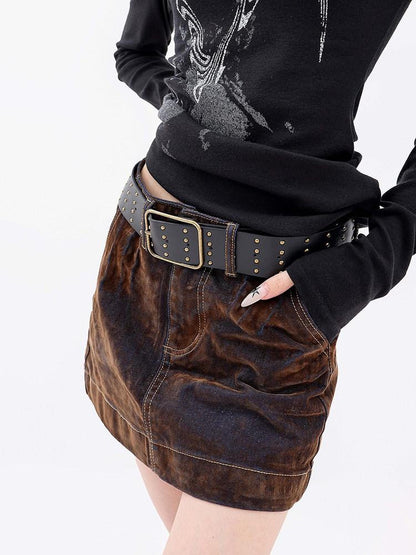 QIUQIU STUDIO American Retro Velvety Slim Hip Hugging Women&