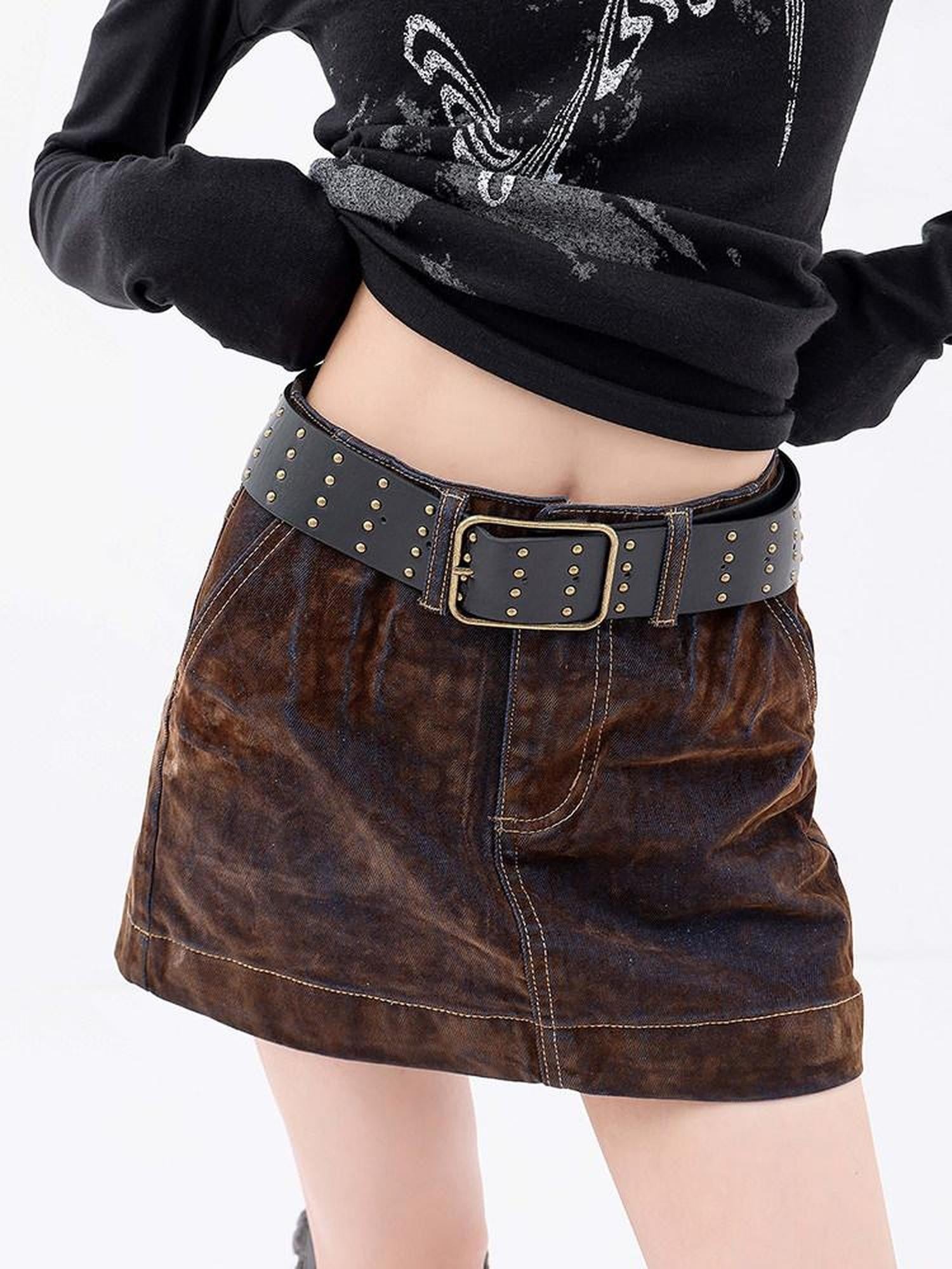QIUQIU STUDIO American Retro Velvety Slim Hip Hugging Women&