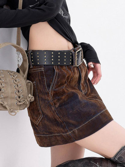 QIUQIU STUDIO American Retro Velvety Slim Hip Hugging Women&