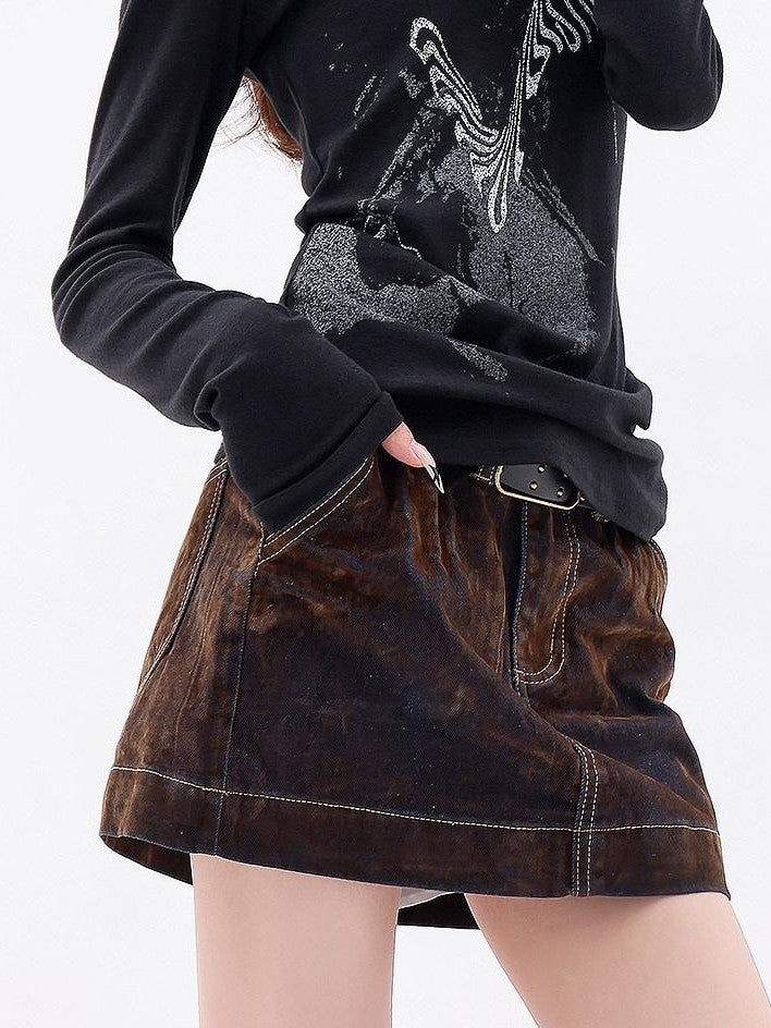 QIUQIU STUDIO American Retro Velvety Slim Hip Hugging Women&