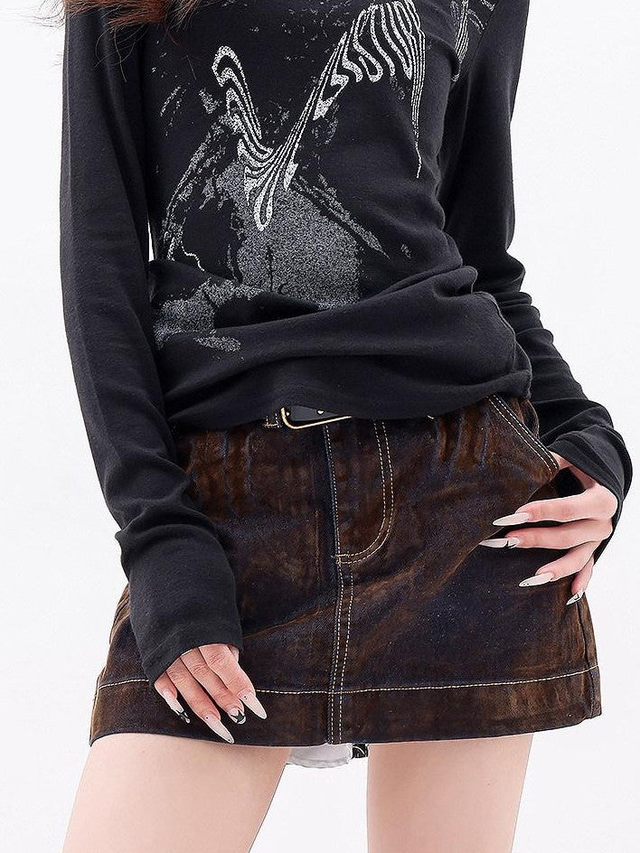 QIUQIU STUDIO American Retro Velvety Slim Hip Hugging Women&