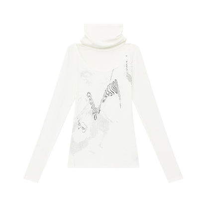 QIUQIU_STUDIO_American_Vintage_Scarf_Neck_Printed_Women&