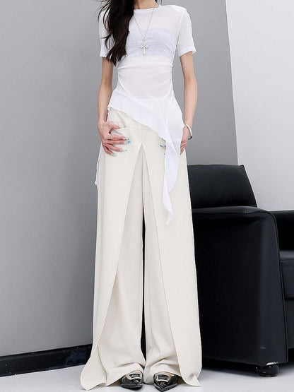 QIUQIU STUDIO Apricot Tailored Drapey Relaxed Minimal Workwear Women&