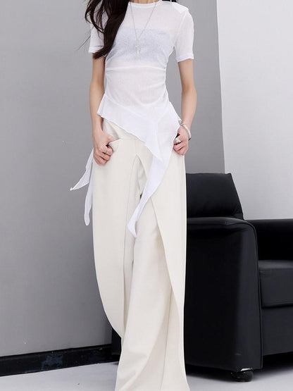 QIUQIU STUDIO Apricot Tailored Drapey Relaxed Minimal Workwear Women&