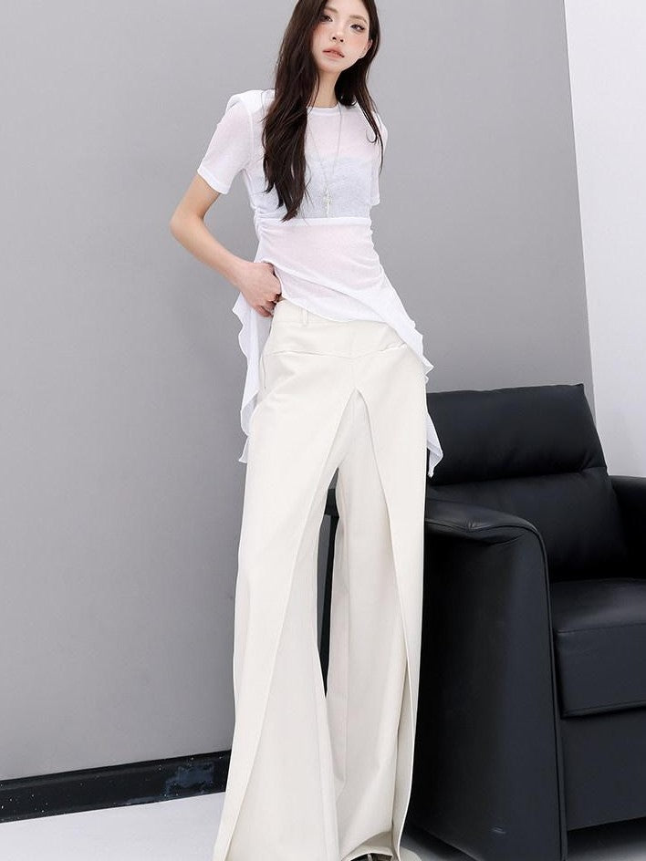 QIUQIU STUDIO Apricot Tailored Drapey Relaxed Minimal Workwear Women&