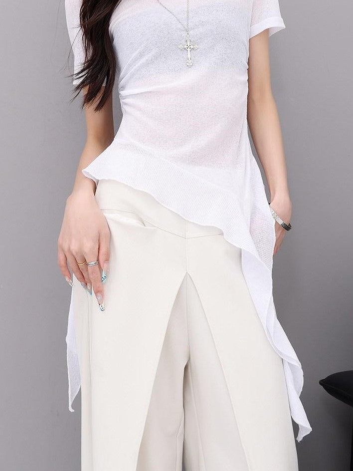 QIUQIU STUDIO Apricot Tailored Drapey Relaxed Minimal Workwear Women&