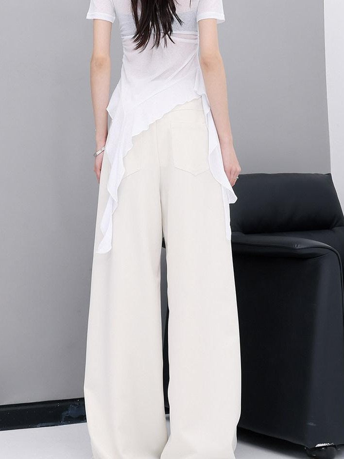 QIUQIU STUDIO Apricot Tailored Drapey Relaxed Minimal Workwear Women&