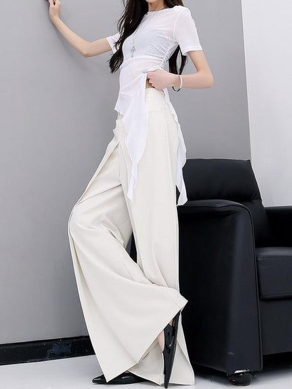 QIUQIU STUDIO Apricot Tailored Drapey Relaxed Minimal Workwear Women&