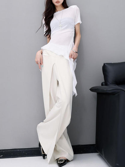 QIUQIU STUDIO Apricot Tailored Drapey Relaxed Minimal Workwear Women&