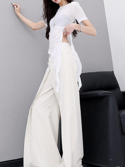 QIUQIU STUDIO Apricot Tailored Drapey Relaxed Minimal Workwear Women&