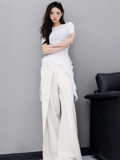 QIUQIU STUDIO Apricot Tailored Drapey Relaxed Minimal Workwear Women&