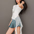 QIUQIU_STUDIO_Asymmetric_Hem_Lace_Panel_Cutout_Round_Neck_Women&