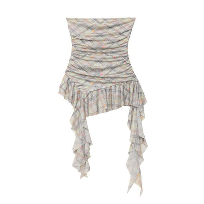 QIUQIU_STUDIO_Asymmetric_Hem_Plaid_Patchwork_Women&