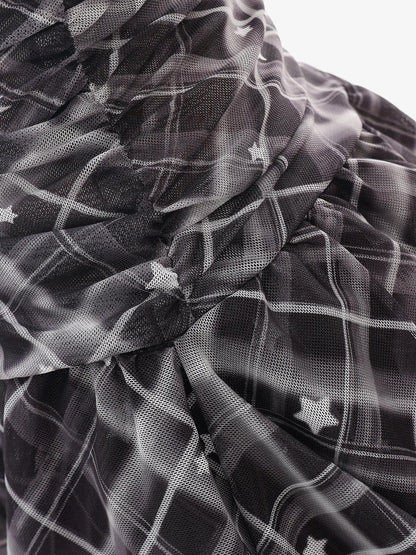 QIUQIU STUDIO Asymmetric Hem Plaid Patchwork Women&