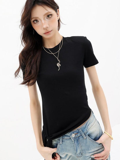 QIUQIU STUDIO Asymmetric Tie Round Neck Women&