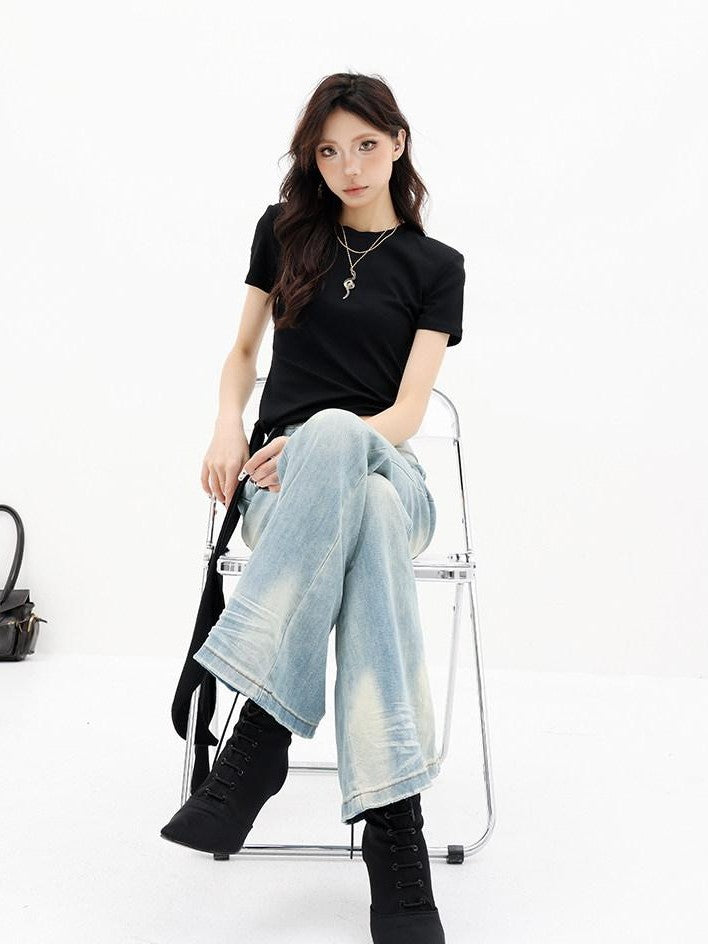 QIUQIU STUDIO Asymmetric Tie Round Neck Women&