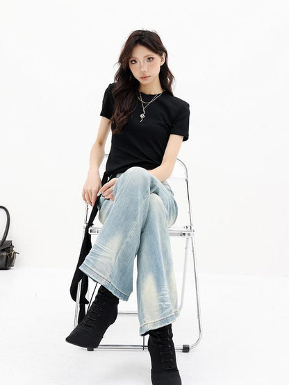 QIUQIU STUDIO Asymmetric Tie Round Neck Women&