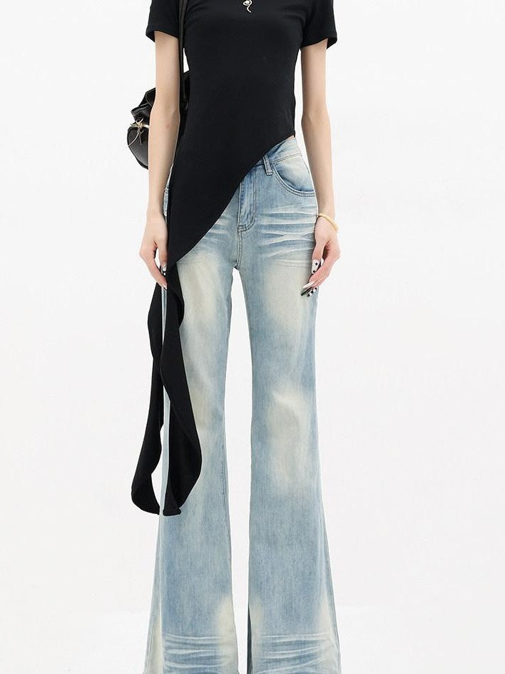 QIUQIU STUDIO Asymmetric Tie Round Neck Women&
