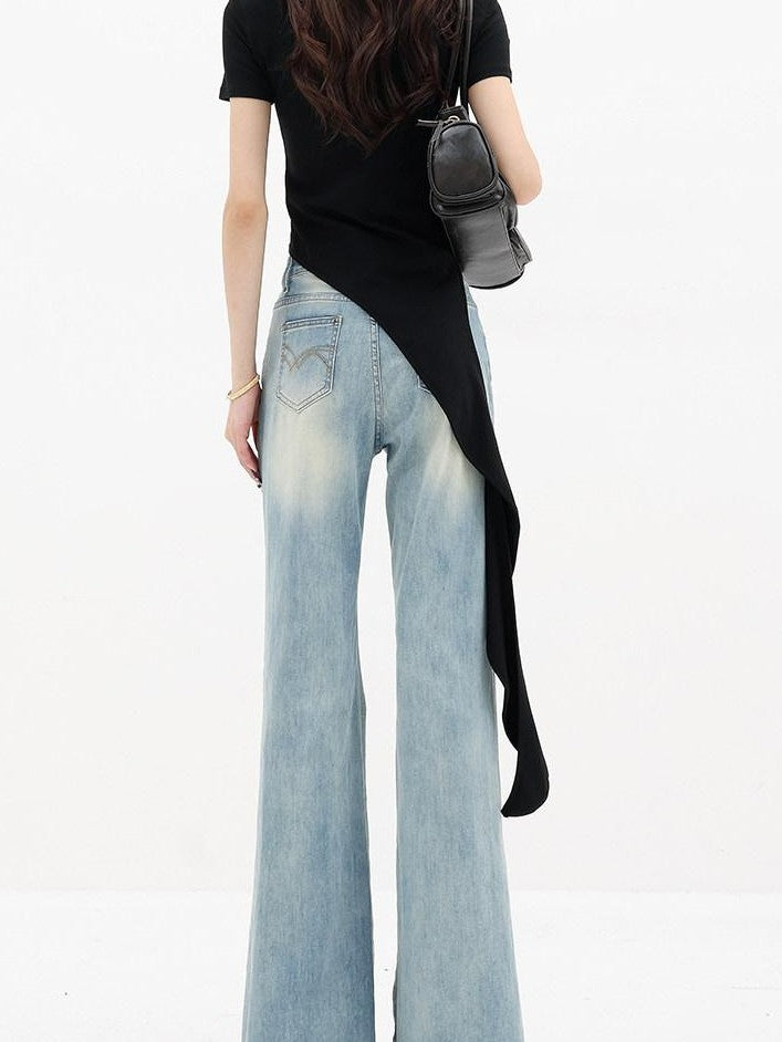 QIUQIU STUDIO Asymmetric Tie Round Neck Women&