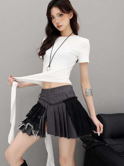 QIUQIU STUDIO Asymmetric Tie Round Neck Women&
