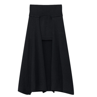QIUQIU_STUDIO_Asymmetrical_A_Line_High_Waist_Slim_Women&