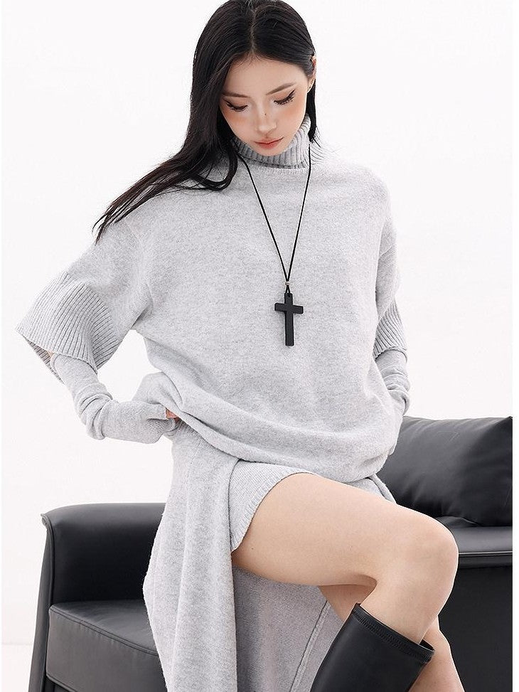 QIUQIU STUDIO Asymmetrical A Line High Waist Slim Women&