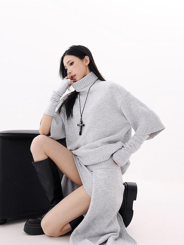 QIUQIU STUDIO Asymmetrical A Line High Waist Slim Women&