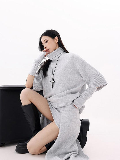 QIUQIU STUDIO Asymmetrical A Line High Waist Slim Women&