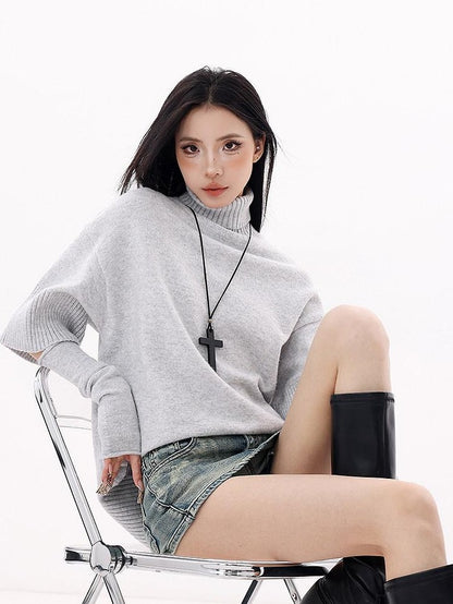 QIUQIU STUDIO Asymmetrical A Line High Waist Slim Women&