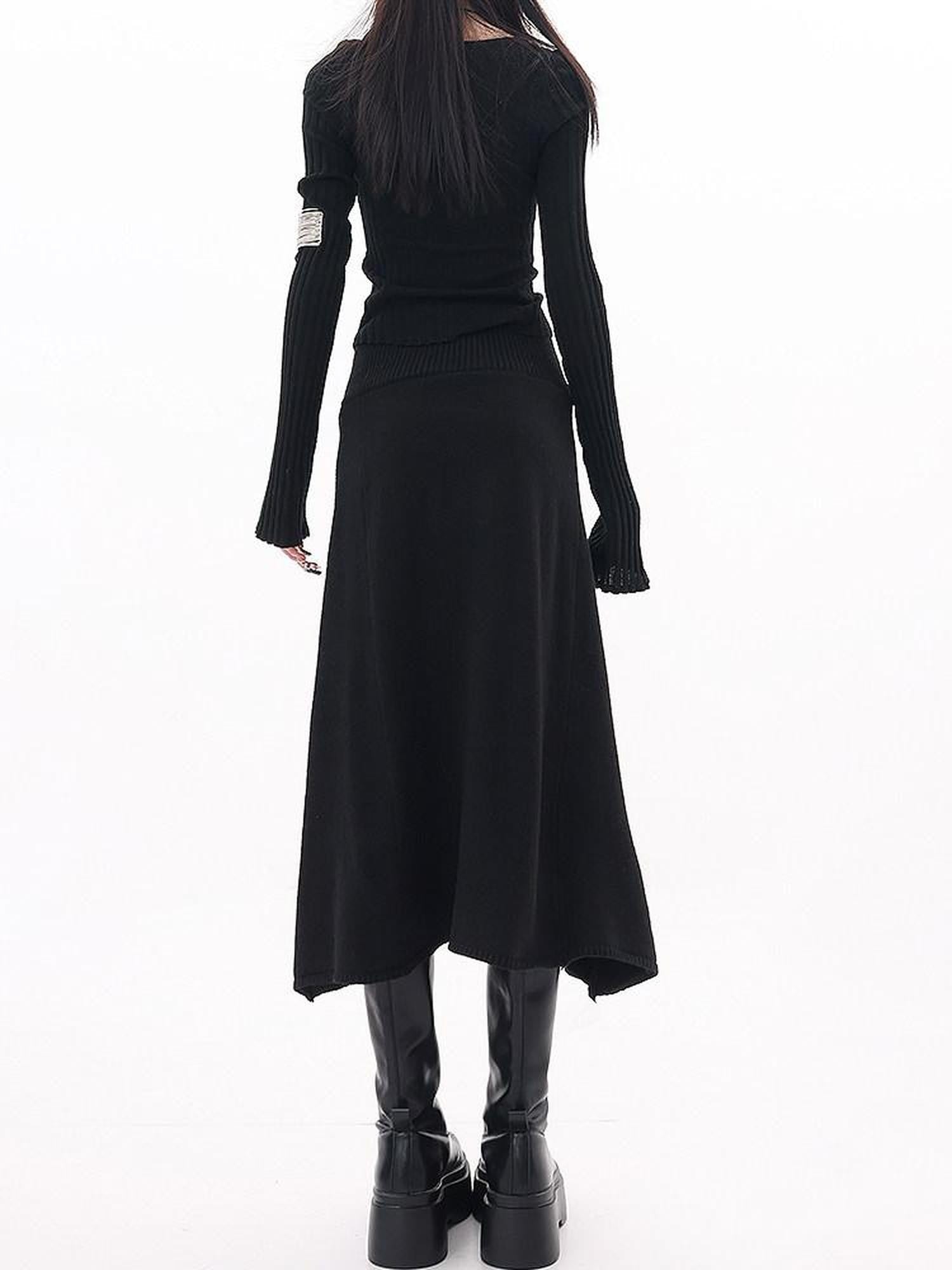QIUQIU STUDIO Asymmetrical A Line High Waist Slim Women&